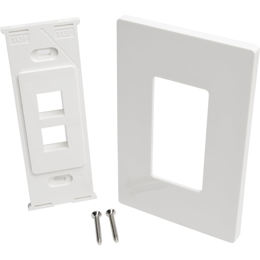Tripp Lite N080-102 Plaque murale universelle Keystone à 2 ports simple Blanc