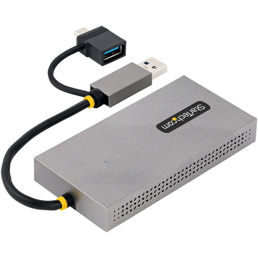 StarTech.com Adaptateur USB vers double HDMI, USB A/C vers 2 écrans HDMI (1 x 4K30, 1 x 1080p), convertisseur USB 3.0 vers HDMI, câble 4 pouces/11 cm, Win/Mac 107B-USB-HDMI