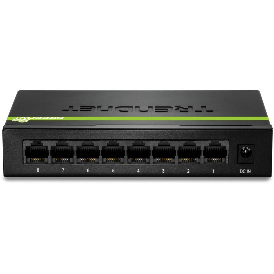 TRENDnet 8-Port Unmanaged Gigabit GREENnet Desktop Metal Switch, Fanless, 16Gbps Switching Capacity, Plug & Play, Network Ethernet Switch, Lifetime Protection, Black, TEG-S80G TEG-S80G