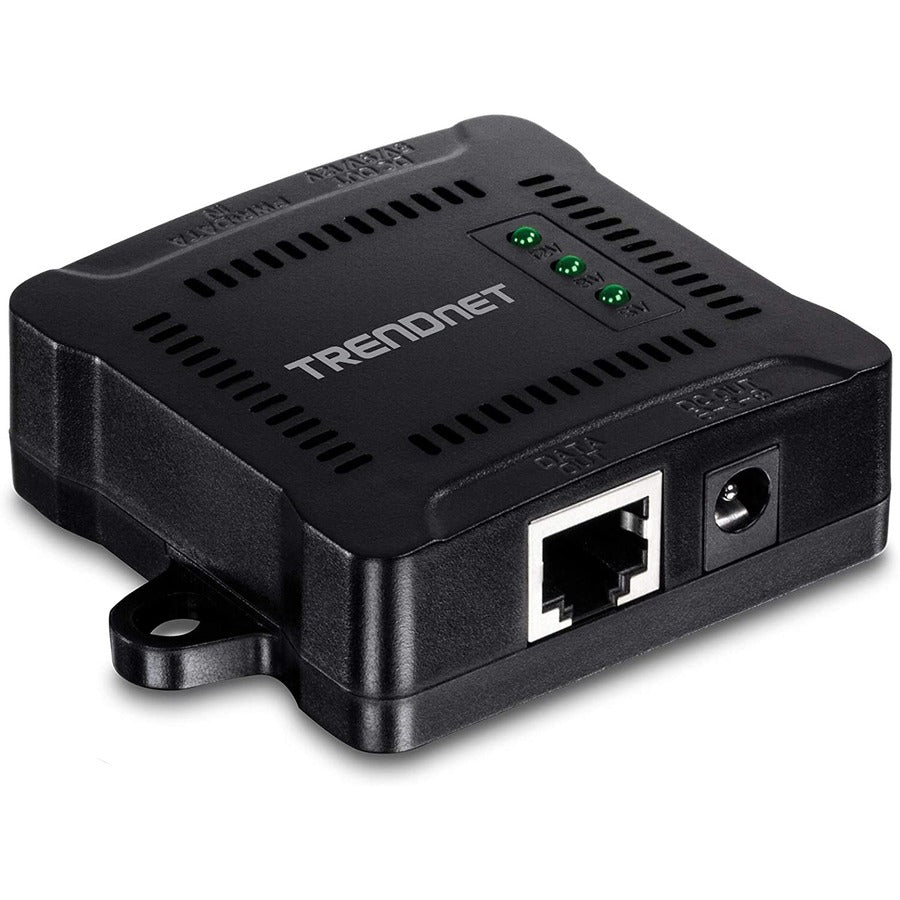TRENDnet Gigabit PoE Splitter, 1 x Gigabit PoE Input Port, 1 x Gigabit Output Port, Up to 100m (328 ft), Supports 5V, 9V, 12V Devices, 802.3af PoE Compatible, PoE Powered, Black, TPE-104GS TPE-104GS