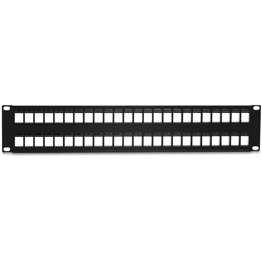TRENDnet Panneau de brassage Keystone 2U HD vierge 48 ports, boîtier de montage en rack 2U 19", panneau de brassage réseau HD Keystone, recommandé avec les prises Keystone TC-K25C6 et TC-K50C6 Cat6 (vendues séparément), noir, TC-KP48 TC-KP48