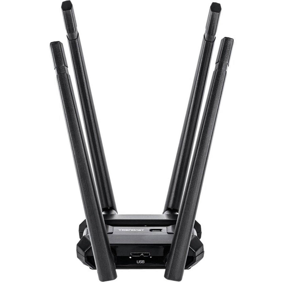 TRENDnet AC1900 High Power Dual Band Wireless USB Adapter, Increase-Extend WiFi Wireless Coverage, Stream 4K HD Video, Windows-Mac OS Compatible, USB 3.0 to USB Type A, Black, TEW-809UB TEW-809UB