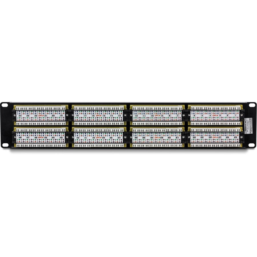 Panneau de brassage non blindé TRENDnet 48 ports Cat6, montage mural ou en rack, compatible avec le câblage Cat3,4,5,5e,6, pour Ethernet, Fast Ethernet, applications Gigabit, noir, TC-P48C6 TC-P48C6
