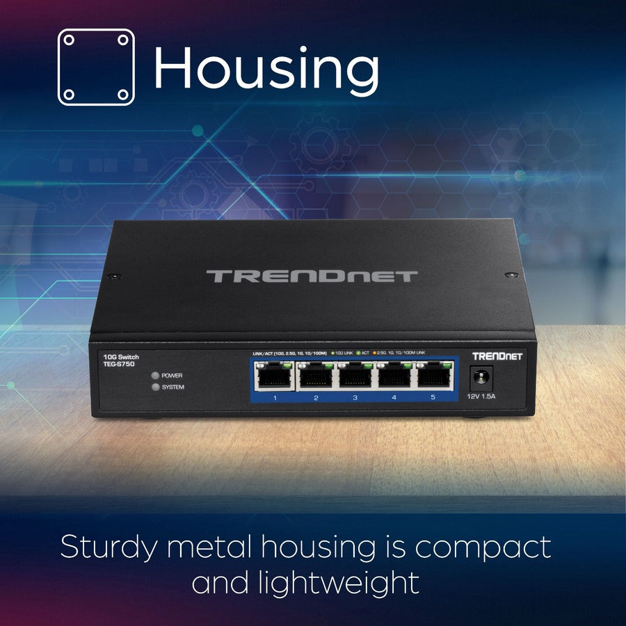 TRENDnet 5-Port 10G Switch TEG-S750