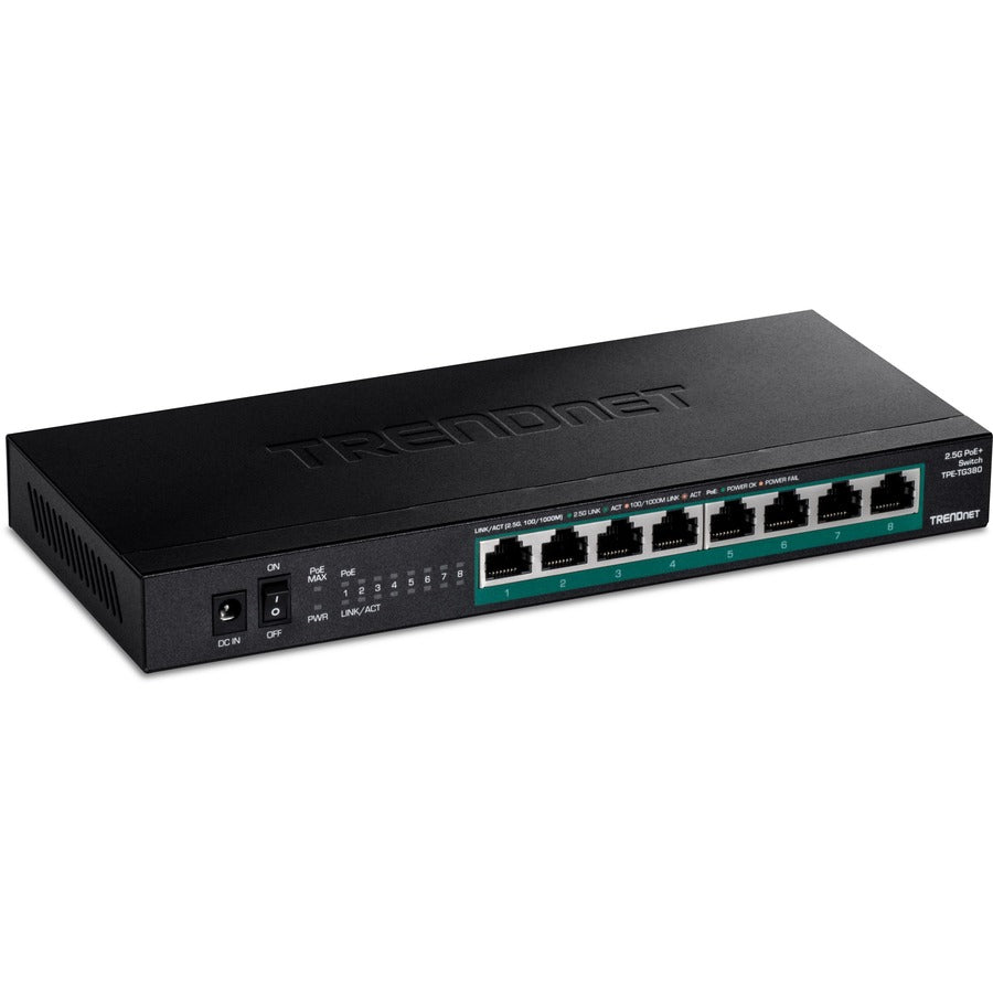 TRENDnet 8-Port Unmanaged 2.5G PoE+ Switch TPE-TG380