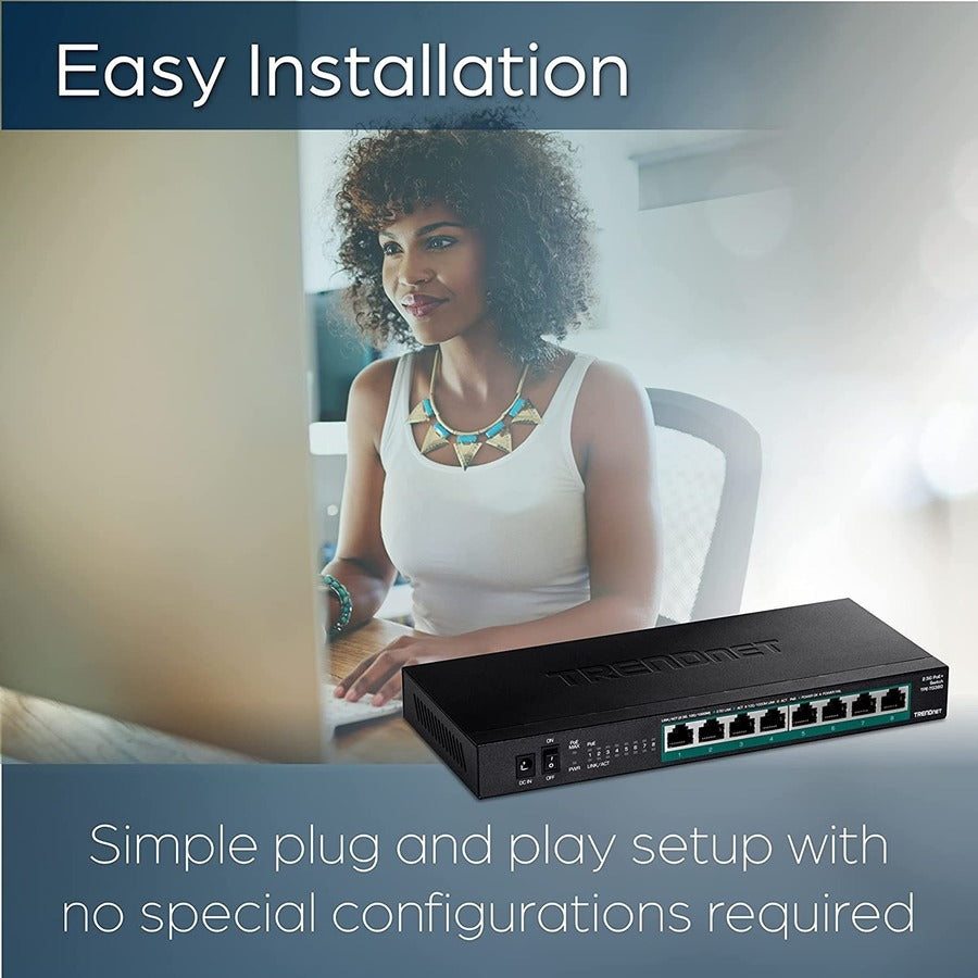 TRENDnet 8-Port Unmanaged 2.5G PoE+ Switch TPE-TG380