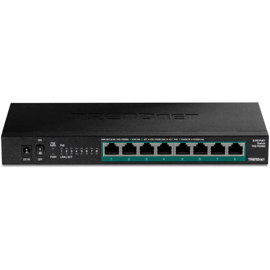 TRENDnet 8-Port Unmanaged 2.5G PoE+ Switch TPE-TG380