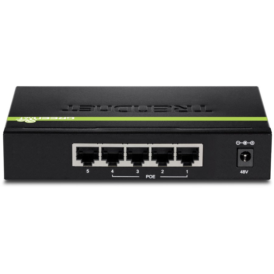 Commutateur PoE+ Gigabit 5 ports TRENDnet, budget PoE 31 W, capacité de commutation 10 Gbit/s, données et alimentation via Ethernet vers points d'accès PoE et caméras IP, duplex intégral et semi-duplex, noir, TPE-TG50g TPE-TG50g