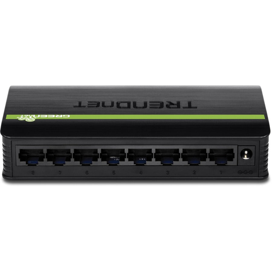 Commutateur de bureau Ethernet GREENnet 10/100 Mbps non géré TRENDnet à 8 ports ; TE100-S8 ; 8 ports Ethernet 10/100 Mbit/s ; Capacité de commutation de 1,6 Gbit/s ; Boîtier en plastique ; Commutateur Ethernet réseau ; Prêt à l'emploi TE100-S8
