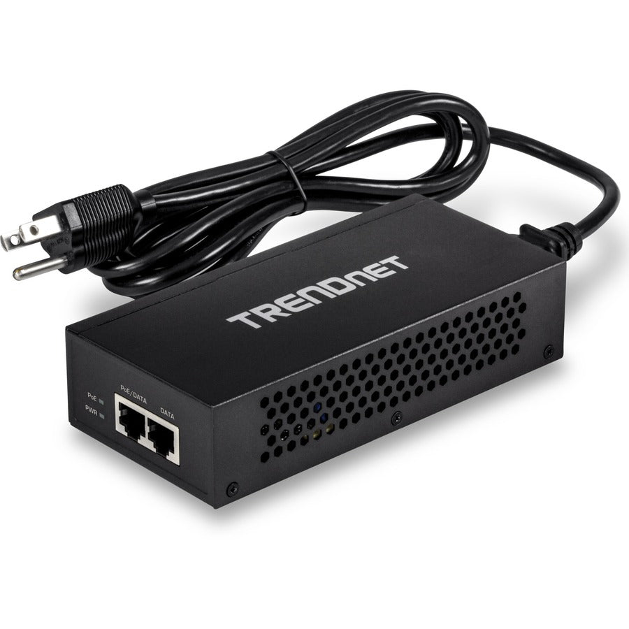 Injecteur TRENDnet Gigabit Ultra PoE+, fournit PoE (15,4 W), PoE+ (30 W) ou Ultra PoE (60 W), met en réseau un périphérique PoE jusqu'à 100 m (328 pieds), prend en charge IEEE 802.3af, 802.at, Ultra PoE, Plug & Jouer, noir, TPE-117GI TPE-117GI