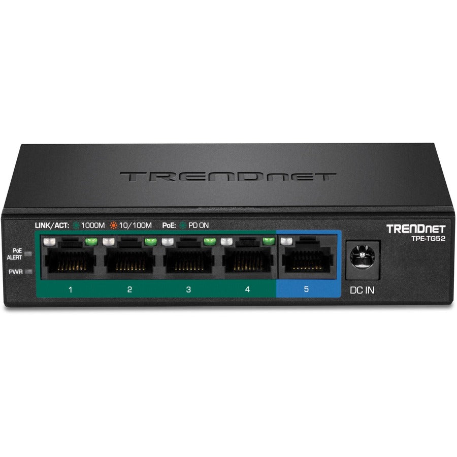 Commutateur PoE+ Gigabit 5 ports TRENDnet TPE-TG52