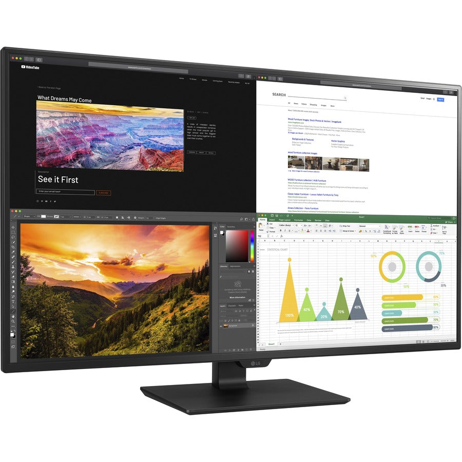 LG 43UN700-B 42.5" 4K UHD LCD Monitor - 16:9 - Black 43UN700-B
