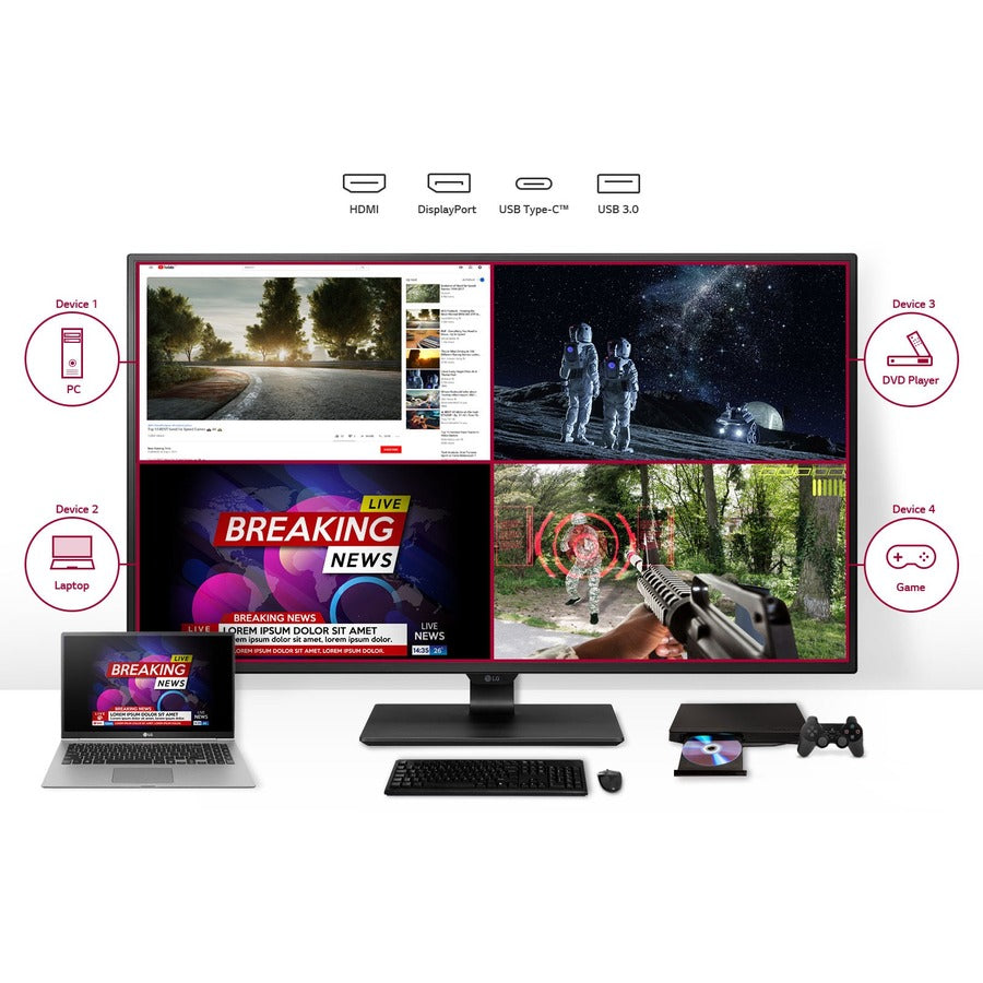 LG 43UN700-B 42.5" 4K UHD LCD Monitor - 16:9 - Black 43UN700-B