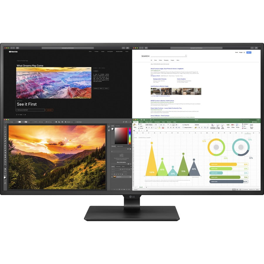 LG 43UN700-B 42.5" 4K UHD LCD Monitor - 16:9 - Black 43UN700-B