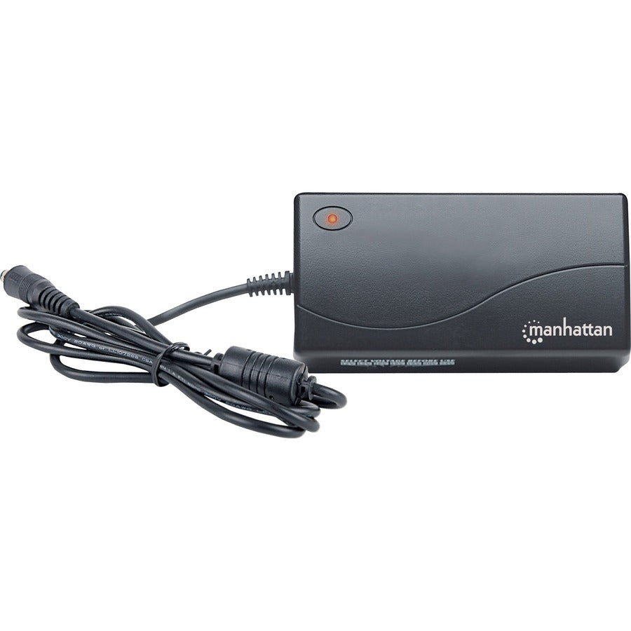 Manhattan Universal Notebook/Laptop Power Adapter, Adjustable Voltage, Seven Output Levels, 70W, Compatible with most laptops including Acer/Asus/Compaq/Dell/HP/Lenovo/Toshiba and more, Black, Euro 2-pin plug, Three Year Warranty, Retail Box 100854