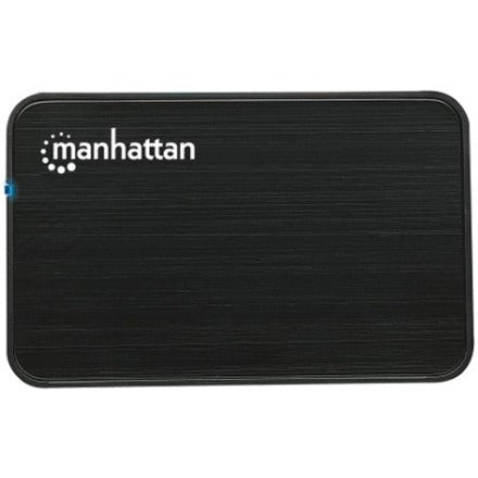 Manhattan Drive Enclosure, 2.5" , USB-A, 480 Mbps (USB 2.0), SATA, Black, Sturdy, Plastic, Hi-Speed USB, Windows or Mac, Three Year Warranty, Boxed 130042