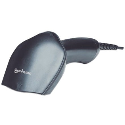Scanner de codes-barres portatif CCD longue portée Manhattan, USB, profondeur de numérisation 500 mm, câble 1,5 m, lumière ambiante maximale 30 000 lux (lumière du soleil), noir, garantie de trois ans, boîte 460835