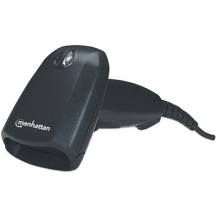 Scanner de codes-barres portatif CCD longue portée Manhattan, USB, profondeur de numérisation 500 mm, câble 1,5 m, lumière ambiante maximale 10 000 lux (lumière du soleil), noir, garantie de trois ans, boîte 177672