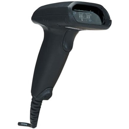 Scanner de codes-barres portatif CCD longue portée Manhattan, USB, profondeur de numérisation 500 mm, câble 1,5 m, lumière ambiante maximale 10 000 lux (lumière du soleil), noir, garantie de trois ans, boîte 177672