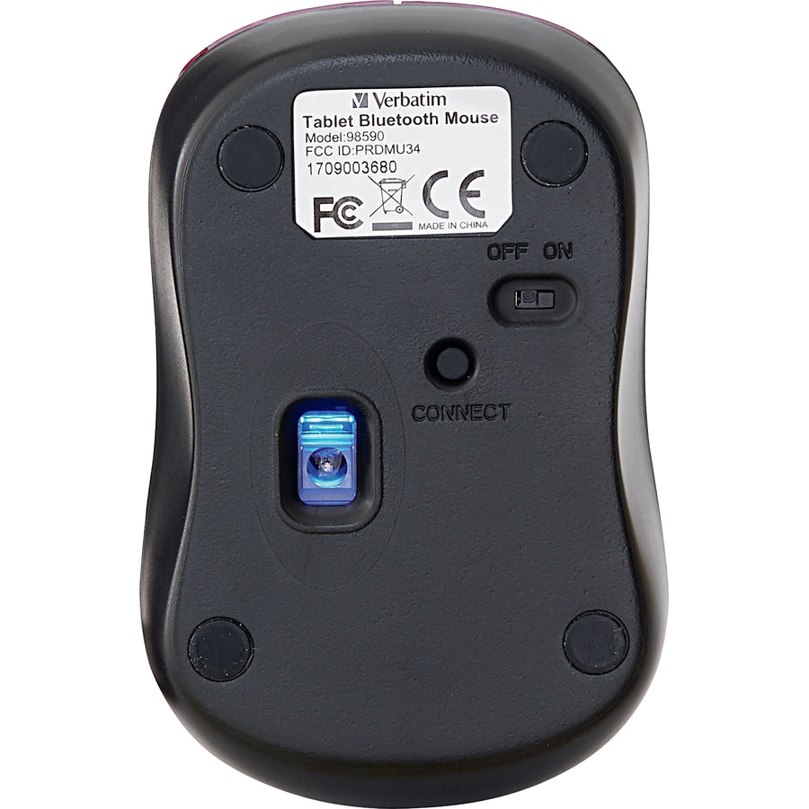 Verbatim Bluetooth® Wireless Tablet Multi-Trac Blue LED Mouse - Garnet 70240