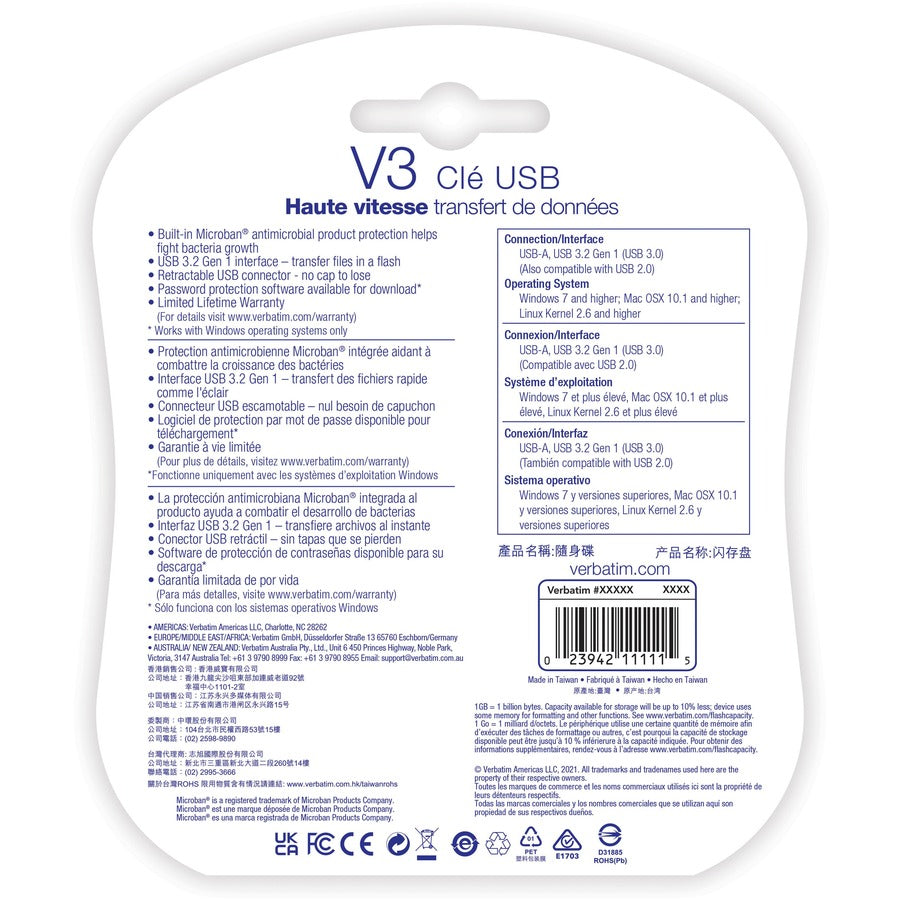 Clé USB Verbatim Store 'n' Go V3 70900