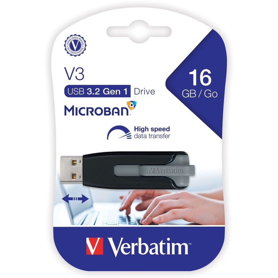 Clé USB 3.0 Verbatim Store 'n' Go V3 16 Go - Gris 49172