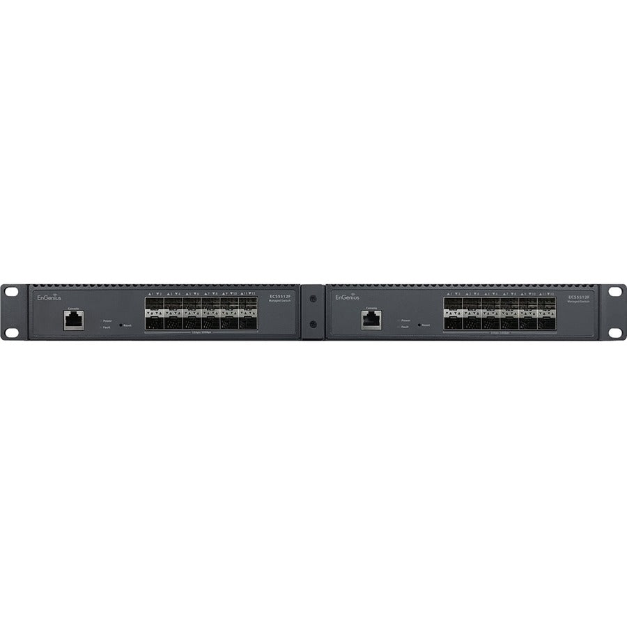 EnGenius Cloud Managed 12-Port 10 Gigabit SFP+ Half-Rack Aggregate Fiber Switch ECS5512F