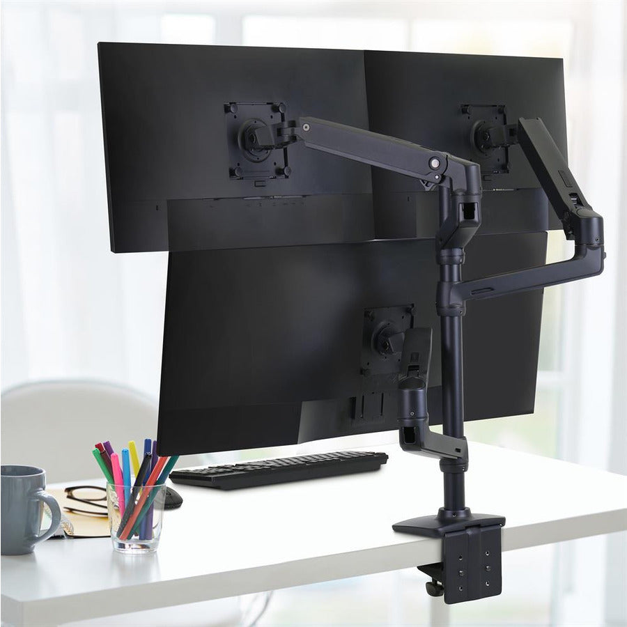 Bras de montage Ergotron pour moniteur, ordinateur portable, écran LCD - Noir mat 98-130-224