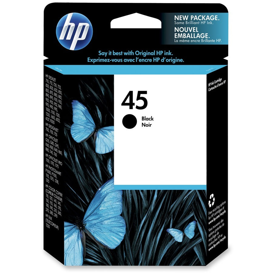Cartouche d'encre authentique HP 45 - Paquet unique 51645A#140