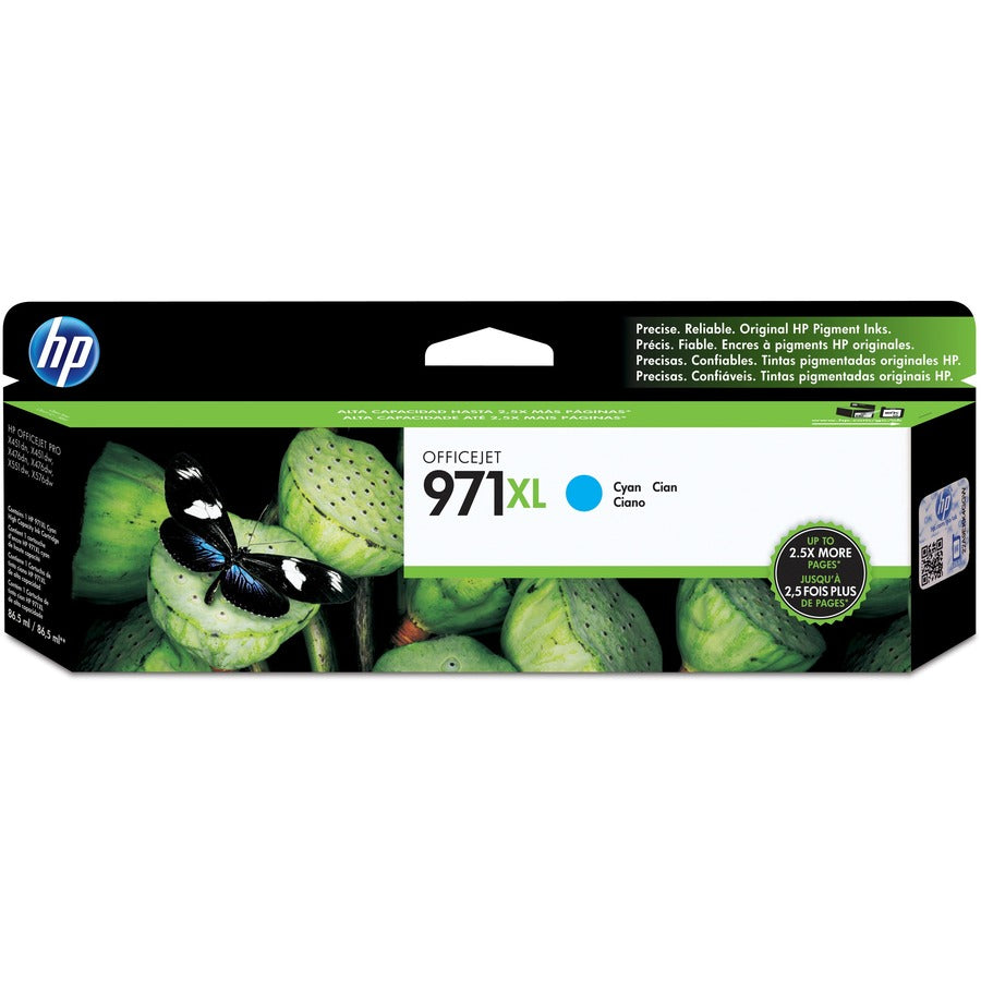 HP 971XL (CN626AM) Original High Yield Inkjet Ink Cartridge - Single Pack - Cyan - 1 Each CN626AM