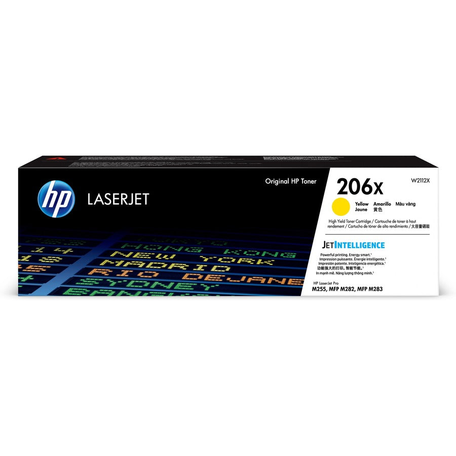 Cartouche de toner laser authentique HP 206X à haut rendement - Jaune - 1 de chaque W2112X