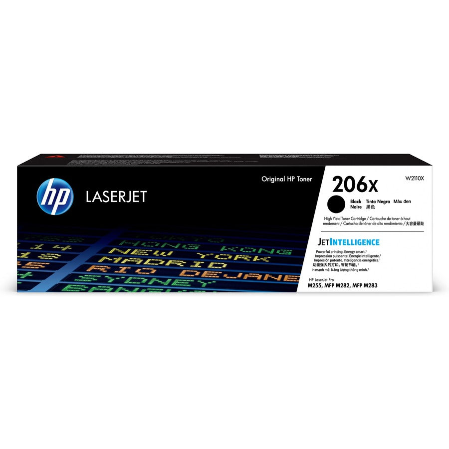 Cartouche de toner laser authentique HP 206X à haut rendement - Noir - 1 de chaque W2110X
