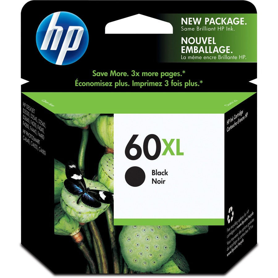 Cartouche d'encre authentique HP 60XL - Paquet unique CC641WN#140