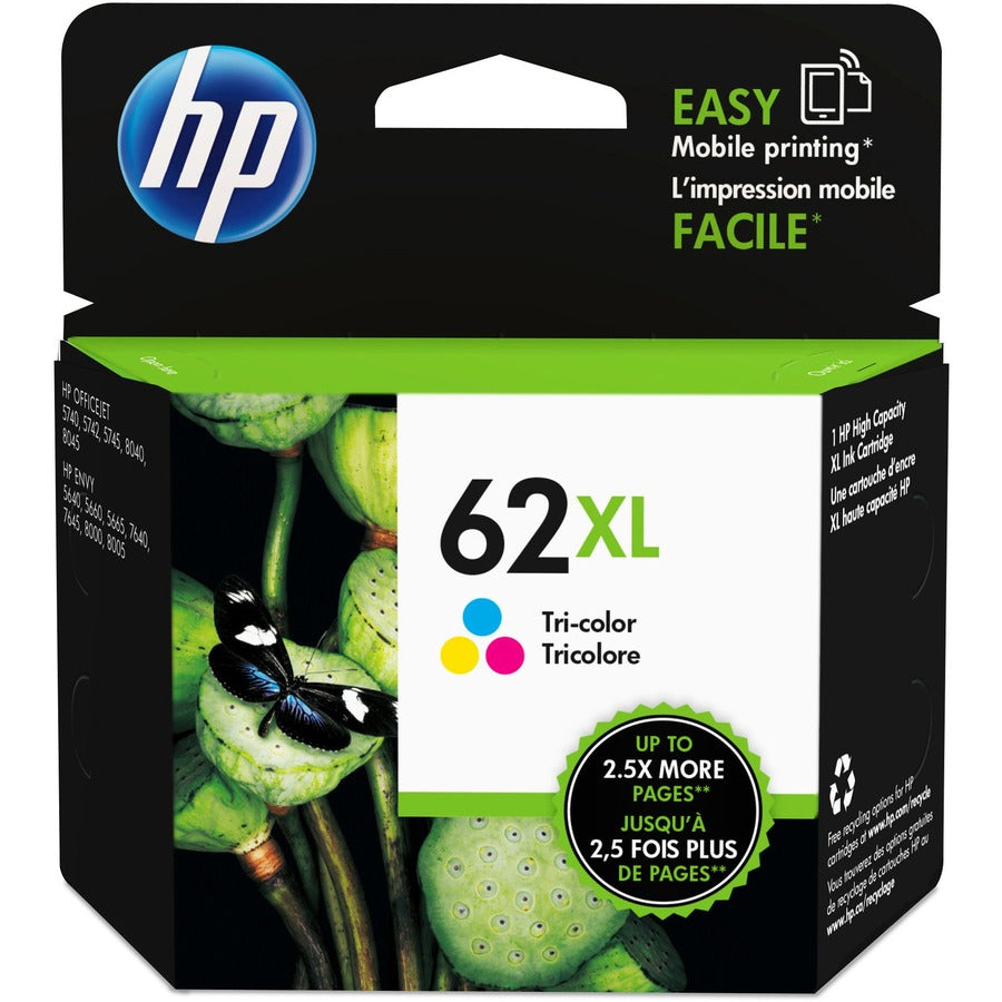 Cartouche d'encre authentique HP 62XL - Paquet unique C2P07AN#140