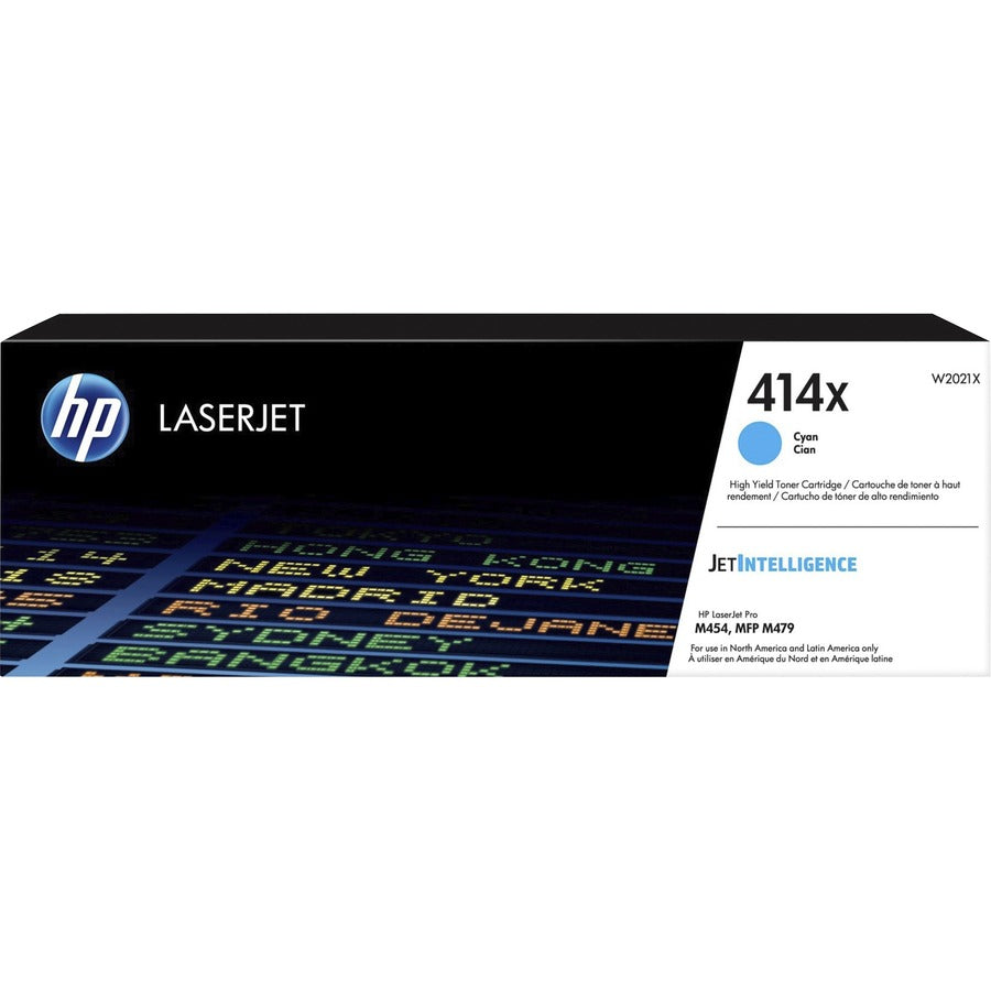 HP 414X (W2021X) Original High Yield Laser Toner Cartridge - Cyan - 1 Each W2021X