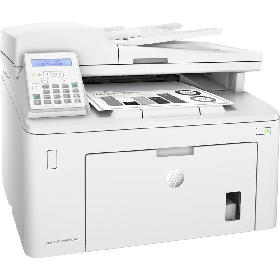 HP LaserJet Pro M227 M227fdn Laser Multifunction Printer-Monochrome-Copier/Fax/Scanner-30 ppm Mono Print-1200x1200 Print-Automatic Duplex Print-30000 Pages Monthly-250 sheets Input-Color Scanner-1200 Optical Scan-Monochrome Fax- Ethernet G3Q79A#BGJ