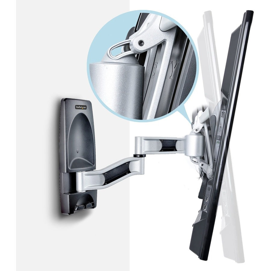 StarTech.com Wall Mount for Flat Panel Display, Curved Screen Display, Digital Signage Display, TV - Black, Silver - TAA Compliant TV-WALL-MOUNT-65FS