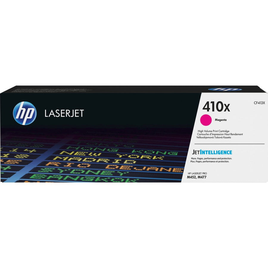 Cartouche de toner laser authentique HP 410X (CF413X) à haut rendement - Paquet unique - Magenta - 1 de chaque CF413X