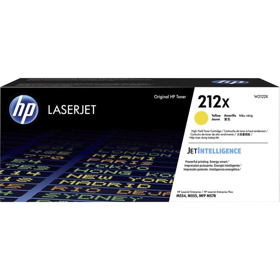 Cartouche de toner laser authentique HP 212X à haut rendement - Jaune - 1 de chaque W2122X