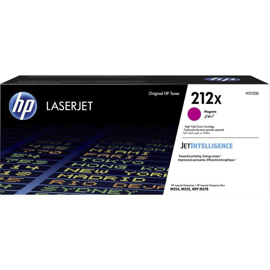 Cartouche de toner laser authentique HP 212X à haut rendement - Magenta - 1 de chaque W2123X