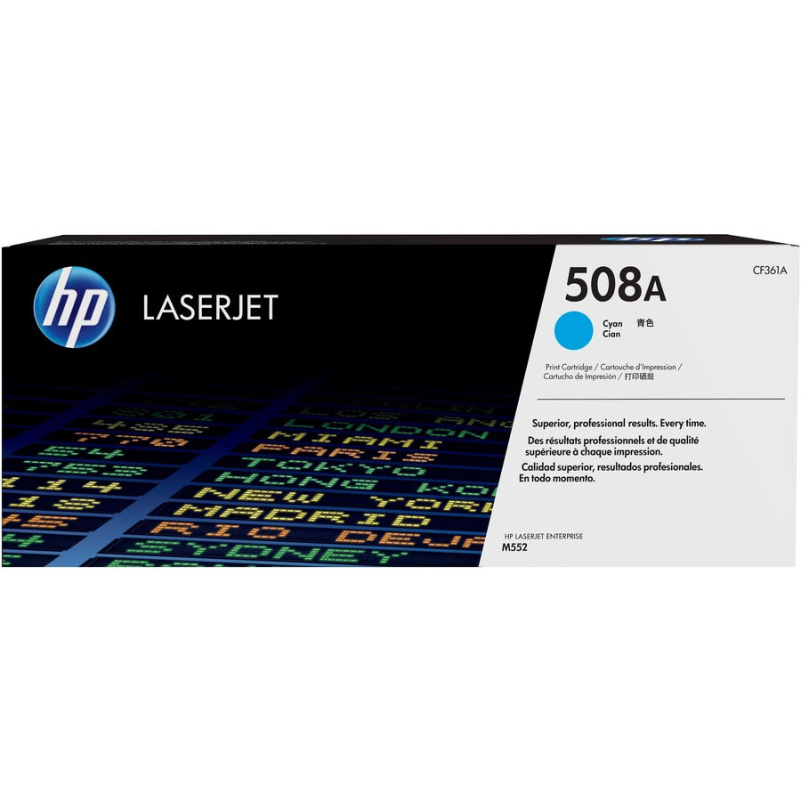Cartouche de toner laser originale HP 508A (CF361A) - Paquet unique - Cyan - 1 de chaque CF361A