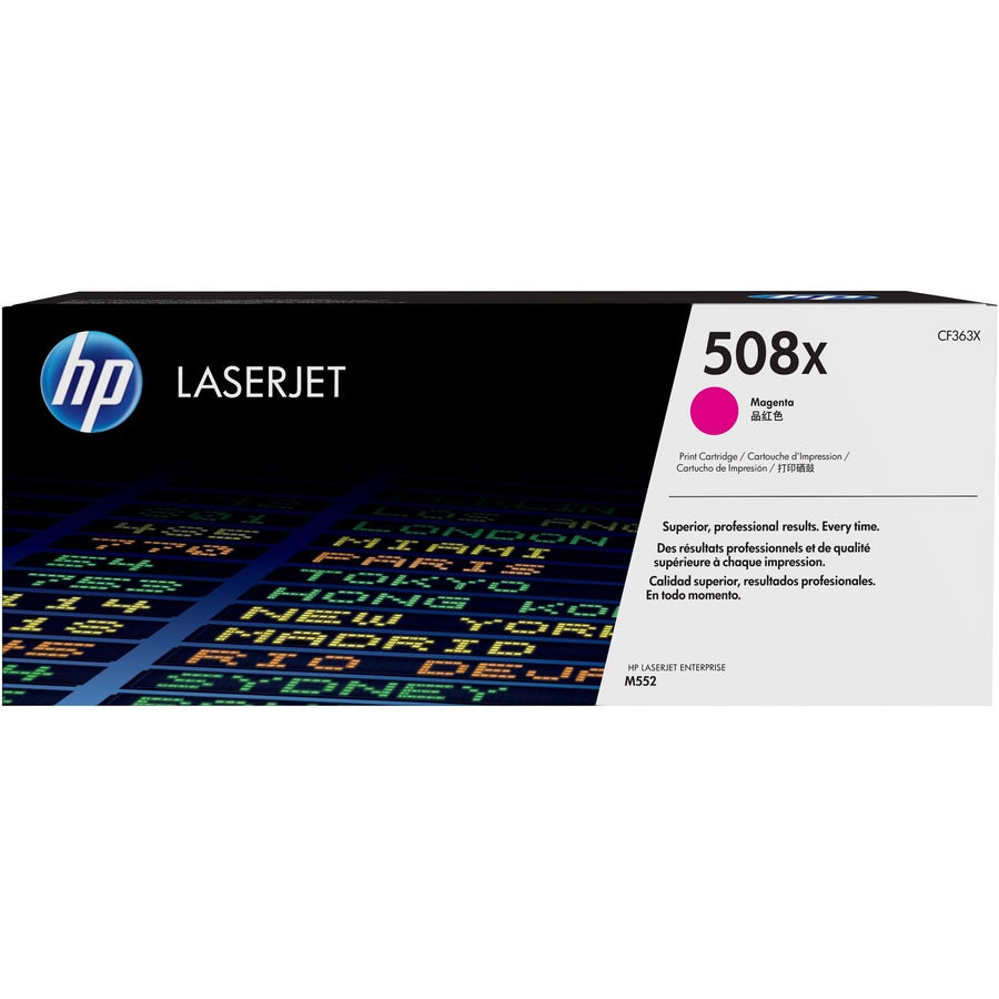 Cartouche de toner laser authentique HP 508X (CF363X) à haut rendement - Paquet unique - Magenta - 1 de chaque CF363X