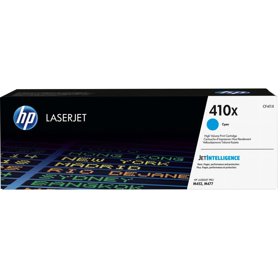Cartouche de toner laser authentique HP 410X à haut rendement - Paquet unique - Cyan - 1 de chaque CF411X
