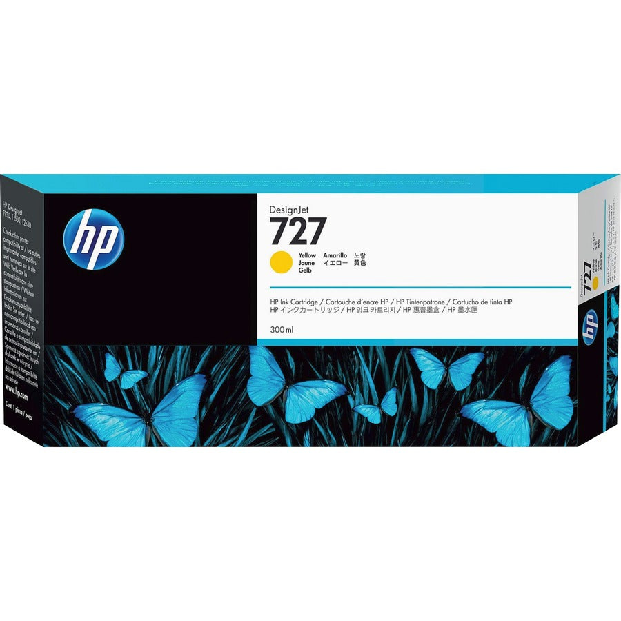 Cartouche d'encre jet d'encre originale HP 727 (F9J78A) - Paquet unique - Jaune - 1 de chaque F9J78A