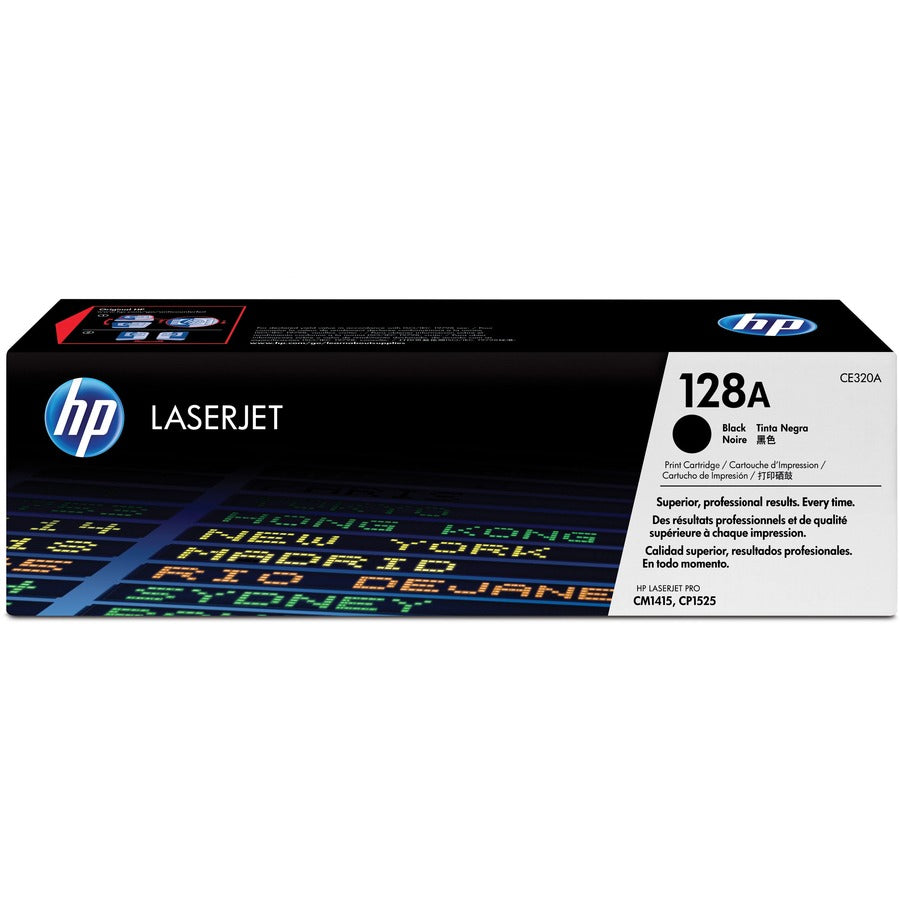 Cartouche de toner laser originale HP 128A (CE320A) à rendement standard - Paquet unique - Noir - 1 pièce CE320A