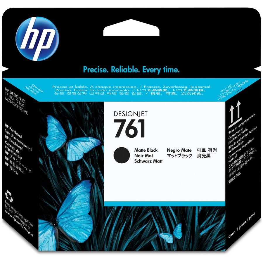 Tête d'impression jet d'encre originale HP 761 (CH648A) - Paquet unique - Noir mat - 1 de chaque CH648A