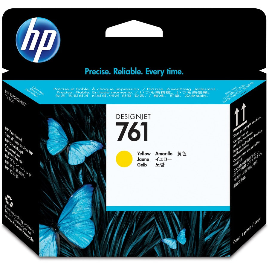 Tête d'impression jet d'encre originale HP 761 (CH645A) - Paquet unique - Jaune - 1 de chaque CH645A