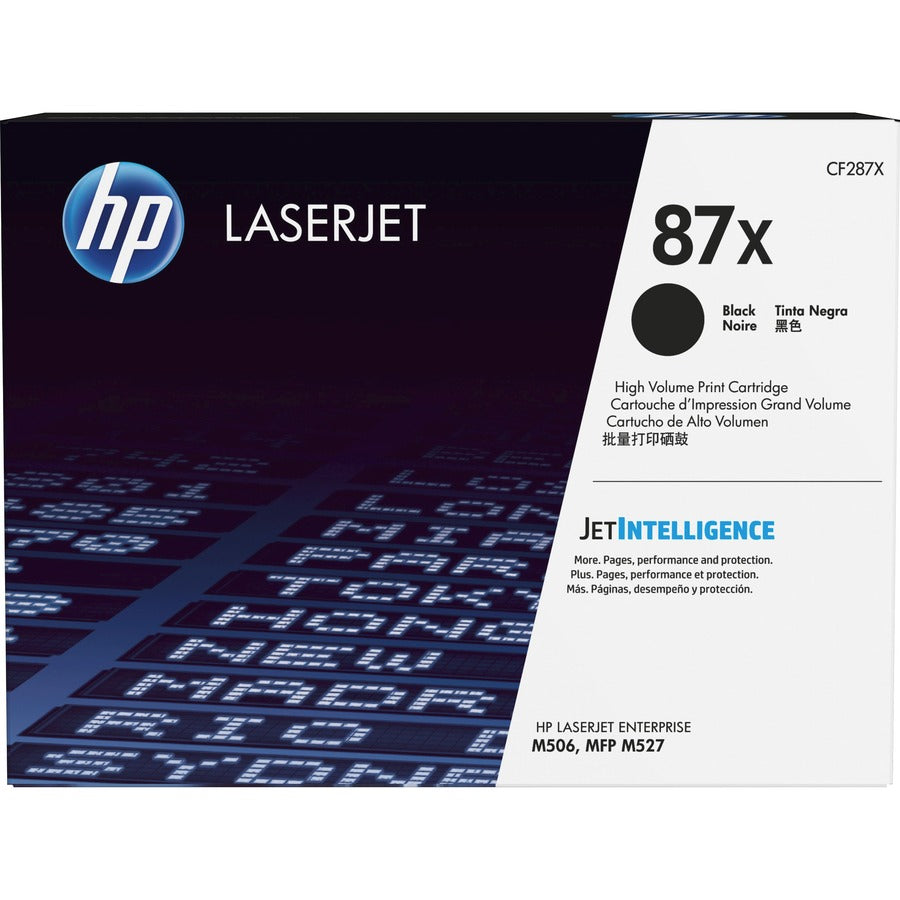 Cartouche de toner laser authentique HP 87X (CF287X) à haut rendement - Paquet unique - Noir - 1 de chaque CF287X