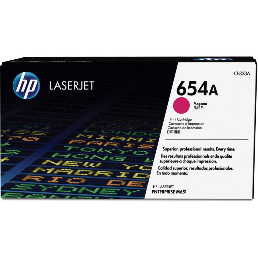 Cartouche de toner laser originale HP 654A (CF333A) - Paquet unique - Magenta - 1 de chaque CF333A