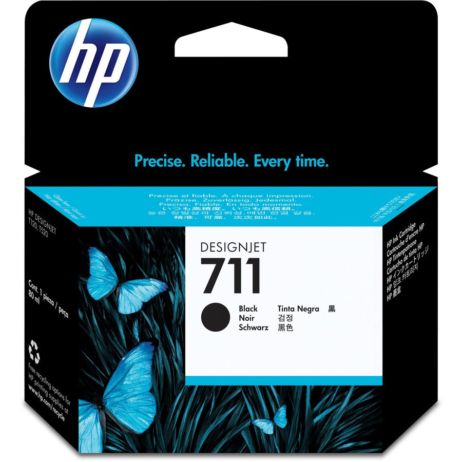 Cartouche d'encre jet d'encre authentique HP 711 - Noir - 1 pièce CZ133A